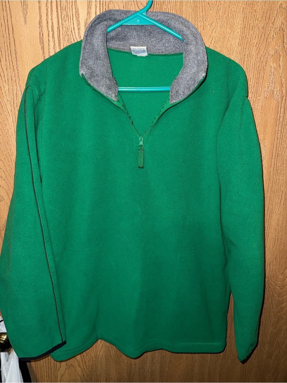 Men's Green Quarter-Zip Fleece Sweater
